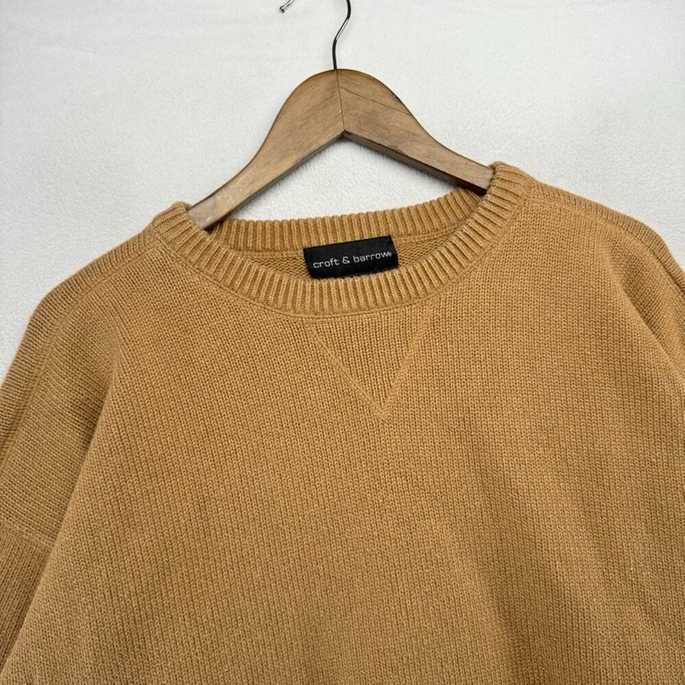 Vintage Croft Barrow Sweater Men's 2XL Brown Knit Solid preppy Grandpa Golf 90s